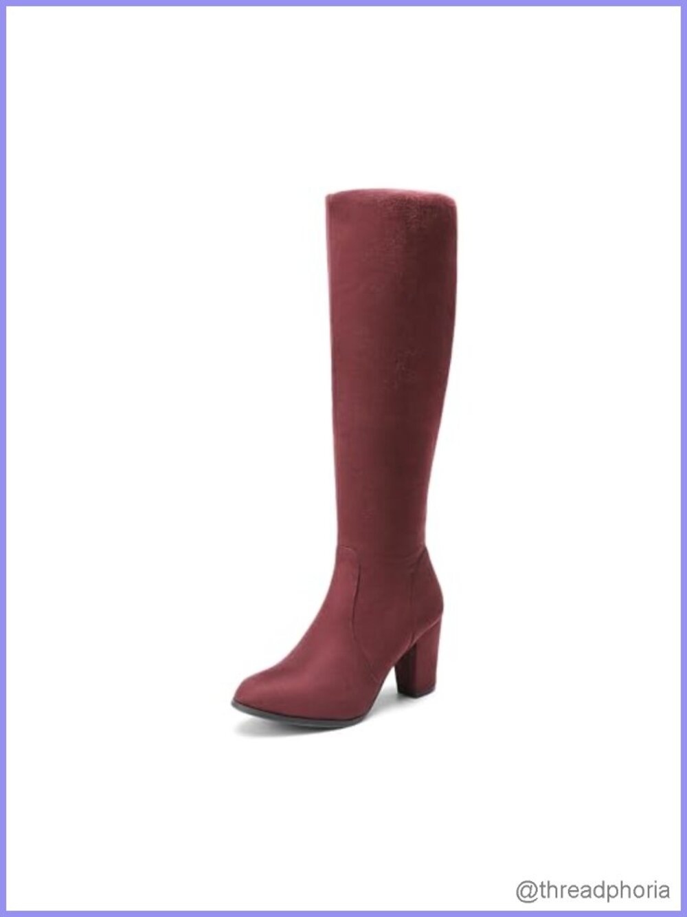 Knee High Riding Boots Faux Suede Chunky Heel Winter Tall Boots Women's